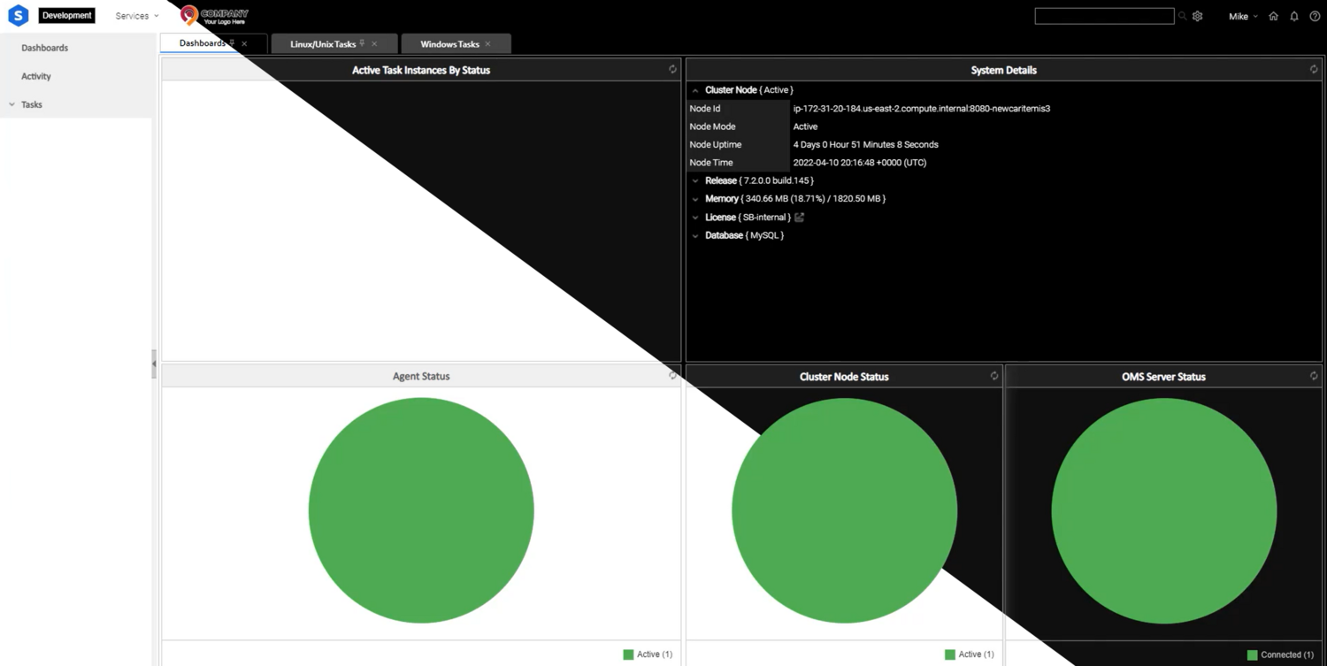 Stonebranch UAC 7.2: Dark and Light Themes