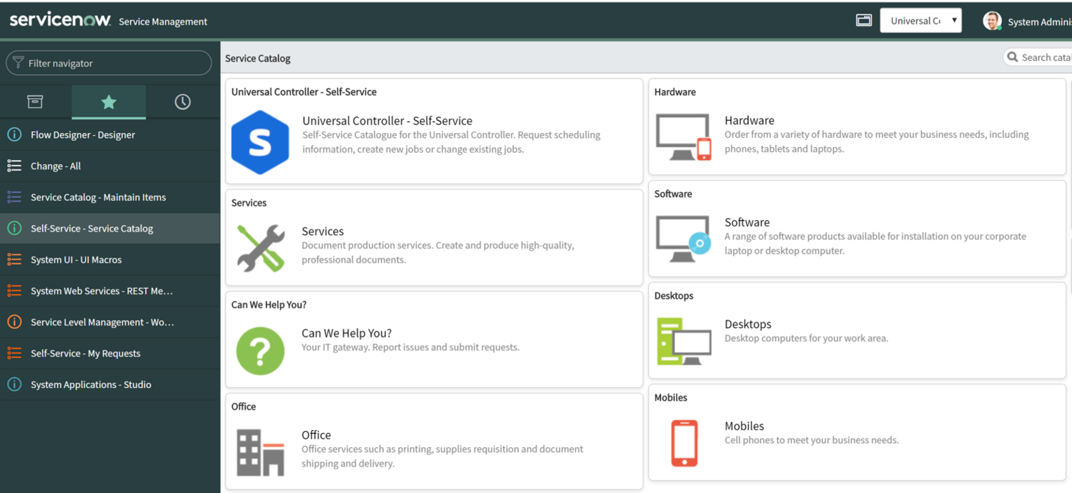 ServiceNow GUI Stonebranch Integration