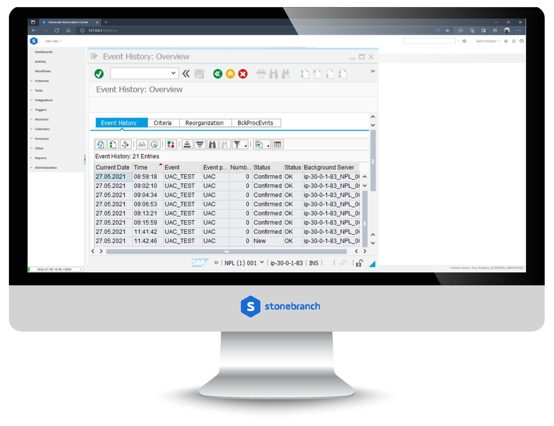 SAP: Event History Monitor